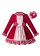 New Red Stereoscopic Flower Gird Girls Vintage Dress