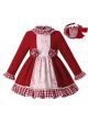 New Red Stereoscopic Flower Gird Girls Vintage Dress