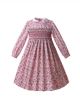 Pink Doll Collar Smocked Girls Dress