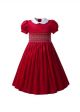 Red Toddlers Doll Collar Short Sleeve Dress