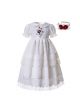 (ONLY 4Y) White Embroidery Doll Collar Communion Solid Party Layers Girl Long Dress With Headband 