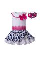 Polka Dot White&Black Ruffled With Cute Bow Boutique Dress + Hand Headband