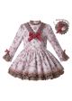 Autumn Boutique Kids Girl Flower Ruffle Velvet Bow Dress + Hand Headband