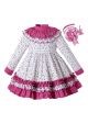 Autumn Girls Flower Print Ruffle Collar Girls Dress + + Hand Headband