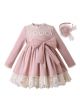 Light Pink Lace Kids Princess Wedding Birthday Ceremony Dress + Hand Headband