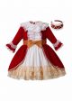 Autumn & Winter  Red Princess Girls Layered Dress + Hand Headband