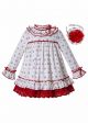 Autumn  White Print Children Elegant Girl Dress + Hand Headband