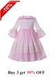 (Only 2Y 3Y) Girls Embroidered Yarn Dyed & Paisley Pattern Vintage Girls Dress