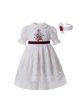 Summer White Embroidered Lace Ruffled Vintage Dress + Hand Headband