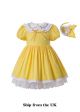 (UK ONLY)Vintage Girls Yellow Dress + Hand Headband