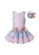 Pink Girls Ribbons Bows Print Boutique Princess Dress + Hand Headband