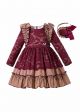 Vintage Wine Red Lace Garment Dyed Gorgeous Boutique Dress + Handmade Headband