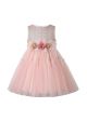 Cute Cotton Yarn Sleeveless Flowers Pink Girls Dress