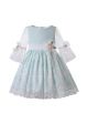 Sweet Light Green Half Sleeve Lace A-Line Girls Dress