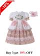 (ONLY 10Y)Luxury Dress Excellent Lace Bowknot Embroidered Puff Sleeve