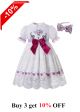 (ONLY 2Y)Princess Summer Short Sleeve Exquisite Lace White Summer Dress + Headband