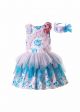 Girls Chiffon Dress for Festivals & Ceremonies + Handmade Headband