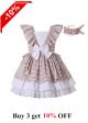 Design Khaki Striped Lace Hem Dress + Handmade Headband