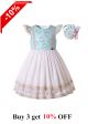 (ONLY 2Y 3Y)Girls Floral Lace Dress + Handmade Headband