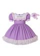 Boutique New Purple Fluffy Girls Dress + Handmade Headband