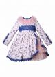 Girls Blue Lace Mesh Spanish Dress