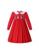 Girls Snowman embroidery Smocked Dresses