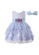 (ONLY 2Y 3Y Left)Girls Blue Tweed Lace Dress