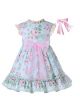 Beautiful Girls Dress with Pink Floral Bow + Headband
