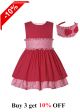 Spanish Style Girls Red Dress + Handmade Headband