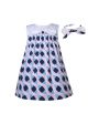 (Only size 4 12 left) Spring Summer White Bow Girls A-line Dress + Handmade Headband