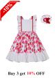 Cute Fruit Print White Girls Dress + Handmade Headband