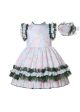 Girls Green Floral Ruffle Dress