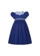 Girls Blue Dresses With Flower Printed