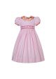 Girls Pink Stripe Smocked Dresses