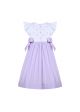 White + Purple Girls Summer Smocked Dress