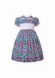 Girls Flower Printed Smocked Dresses