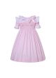 Girls Pink Smocked Dress with Bows