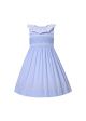 (ONLY 4Y Left)Girls Blue Stripe Sleeveless Smocked Dresses