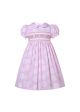 Girls Daisy Print Pink Smocked Dresses