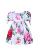 Girls Rose Embroidered Floral Tulle White Dress