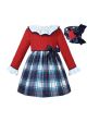 Christmas Girls Red and Blue Plaid Dress
