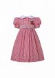 Girls Red Plaid Cherry Smocked Dresses