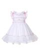 (Pre-Order)Girls Organza White Smocked Dresses