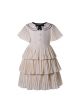 Girls Ivory Scallop Collar Chiffon Dress