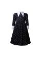 Girls Black Swing Dress Long Sleeves Peter Pan Collar Dress