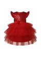 Red Flower Girls Tutu Sequin Dresses