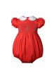 Baby Girls Red Christmas Tree Smocked Romper