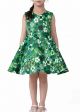 St Patricks Day Girls Green Printed Dress