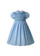 Blue Doll Collar Smocked dress