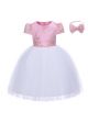 Girls Flower Feast Bow Party Dress